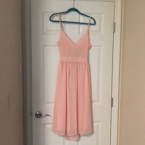 Cute chiffon pink dress open back